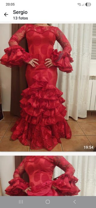 Traje de flamenca Guadalupe rojo