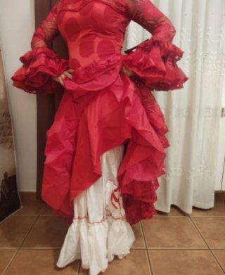 Traje de flamenca Guadalupe rojo