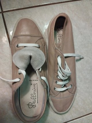 Sneakers donna pelle beige, mis. 38