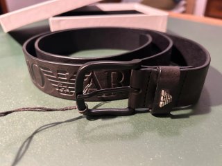 Cintura Emporio Armani nera in pelle