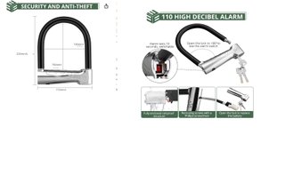 Candado U Antirrobo Alarma Moto/Bici