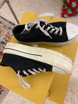 Converse Plataforma Negras Talla 39