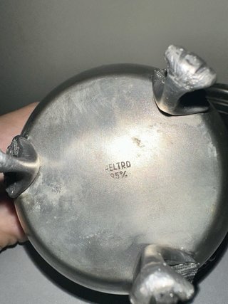 Zuccheriera peltro e teiera metallo argentato