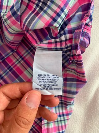 Camisa Ralph Lauren cuadros rosa Talla XXL