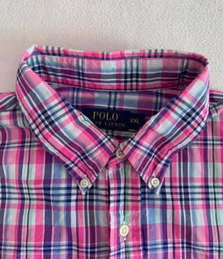 Camisa Ralph Lauren cuadros rosa Talla XXL
