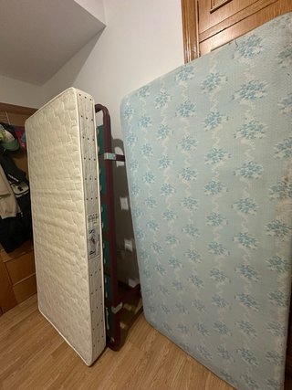 Somier individual metálico y madera