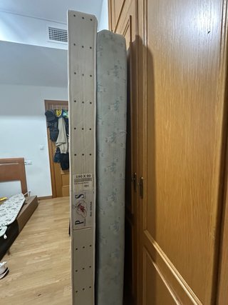 Somier individual metálico y madera