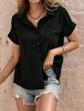 Blusa negra manga corta