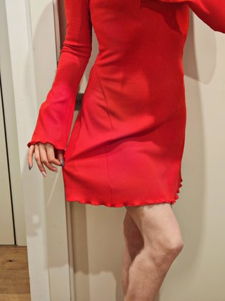 Vestido rojo canalé VOVK Talla S