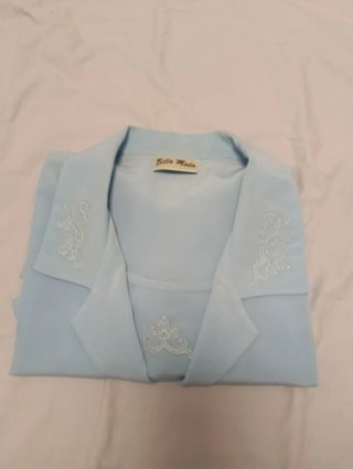 Blusa azul con bordado