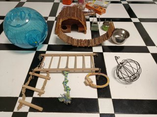 Jaula para ratas con accesorios