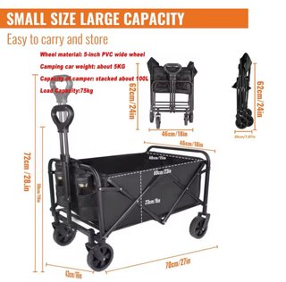 Carro Plegable Camping 75kg PVC