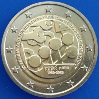 Moneta 2 Euro Cipro 60° Anniversario