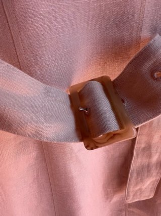 Vestido Mango Lino Beige Midi
