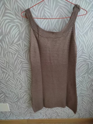Vestido de punto marrón