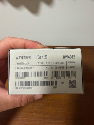 Ray-Ban Wayfarer Negro Mate Lentes Transición Gris