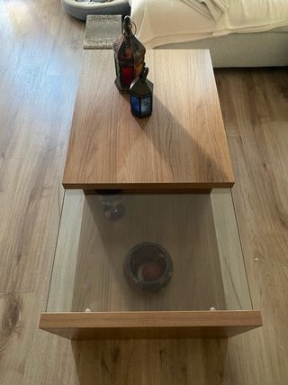 Mesa de centro madera y cristal