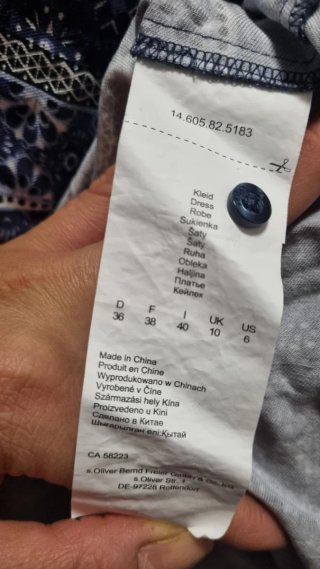 Vestito estivo fantasia blu e bianco