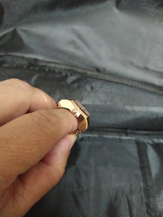 Anillo Reloj Oro y Verde