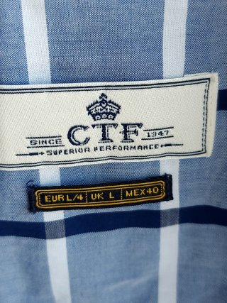 Camisa de cuadros CTF azul y blanca talla L