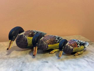 Patos de madera decorativos (3 unidades)