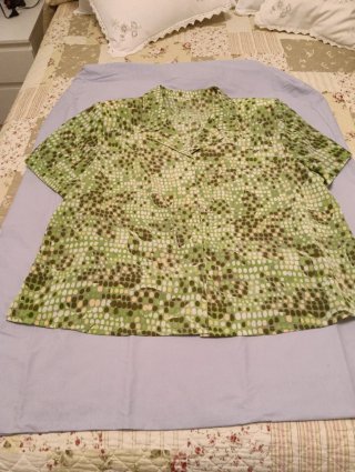 Blusa verde con estampado de puntos