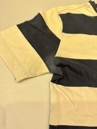 T-shirt Fred Perry a Righe Bianco e Blu Taglia S