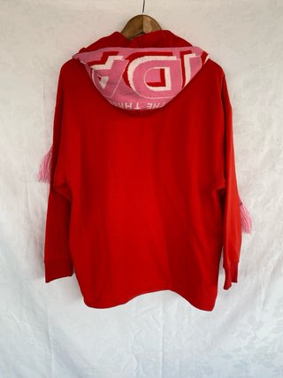 Felpa adidas donna rossa con sciarpa integrata