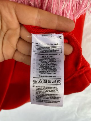 Felpa adidas donna rossa con sciarpa integrata