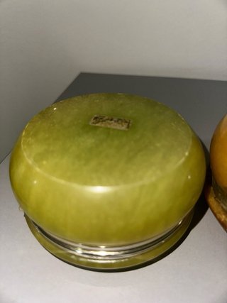 Coppia portagioie vintage alabastro