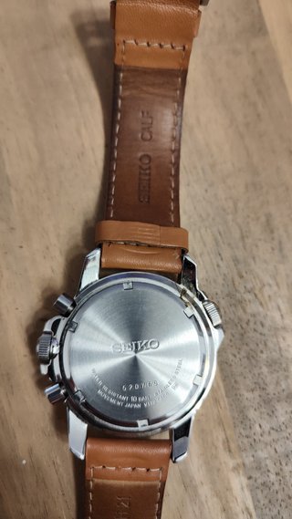 Reloj Seiko Solar Cronógrafo Marrón Negro