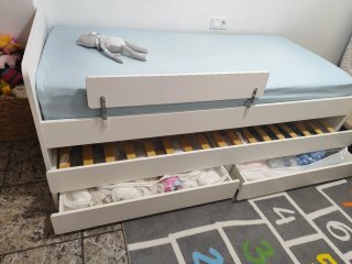 Cama nido blanca con cajones