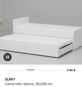 Cama nido blanca con cajones
