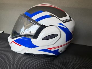 Casco Scorpion Blanco Azul Rojo