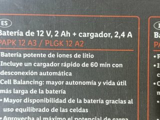 Lote 2 Baterías 2Ah y 2 Cargadores PARKSIDE 12V