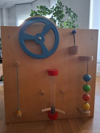 Cubo actividades infantil madera 60x60x60