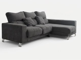 Sofá modular 3 plazas chaise longue gris