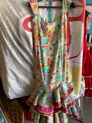 Vestido Flamenco Multicolor Flores