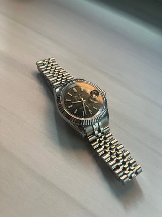 Reloj Seiko Oyster Perpetual Negro/Plata