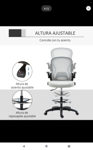 Silla de oficina ergonómica ajustable