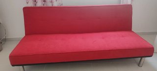 Sofá Cama Rojo Tela