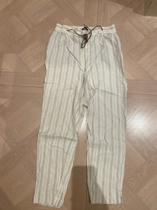 Pantalón lino rayas Massimo Dutti T.38