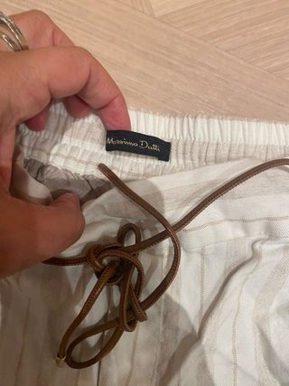 Pantalón lino rayas Massimo Dutti T.38