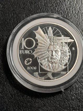 Moneta 10 Euro Argento Proof Leonardo Da Vinci