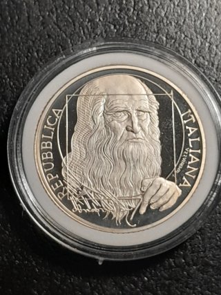 Moneta 10 Euro Argento Proof Leonardo Da Vinci