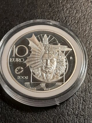 Moneta 10 Euro Argento Proof Leonardo Da Vinci