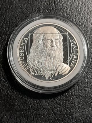 Moneta 10 Euro Argento Proof Leonardo Da Vinci