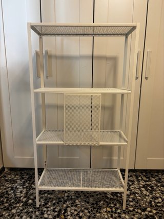 Zapatero y Estante Metálico Blanco
