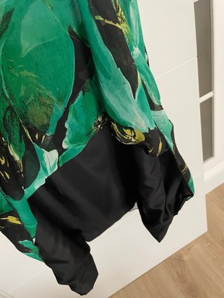 Vestido largo fiesta negro y verde Talla L