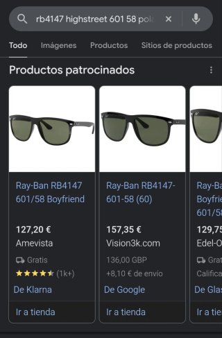 Gafas Ray-Ban Negras Polarizadas RB 4147 601/58